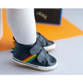 Resim First Step Dino Şeritli Patik Bebek Patik Kışlık, Anaokulu, Kreş, Ev Günlük Ayakkabı G-2358-LACIVERT Lacivert 