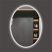 Resim Global Led Mirror 80X100 cm Elips Ledli Ayna Banyo Aynası Dekoratif Ayna Boy Ayna Salon Duvar Ayna 