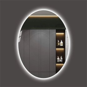 Resim Global Led Mirror 80X100 cm Elips Ledli Ayna Banyo Aynası Dekoratif Ayna Boy Ayna Salon Duvar Ayna 