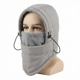 Resim Barinoska Termal Polar Balaklava Kapitone Rüzgar Geçirmez Kışlık Bere Maske Mavi Gri Siyah 