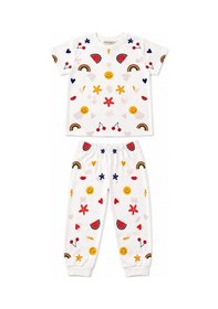 Resim Beniizle Kız Çocuk Pijama Takımı Beyaz 
