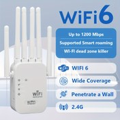 Resim Wifi Genişleticisi, WIFI6 ile Uyumlu Wifi Sinyal Güçlendirici, Ethernet Portu ile Donatılmış, 360° Kapsama Alanı ve 6 Antenli, 11.000 Metrekareye Kadar Menzil, 35'ten Fazla Cihaz için Uygun, Ev Wifi Tekrarlayıcı olarak Tek Tıklamayla Kurulum 