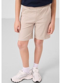 Resim Lacivert-taş Pamuklu Oversize Fit Dokuma Hafif Esnek Chino Erkek Çocuk Şort Takım - 11279 Lacivert 
