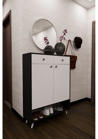 Resim Finark Geniş Çok Amaçlı Ayakkabı Dolabı Dresuar Antrasit Antrasit - Beyaz 