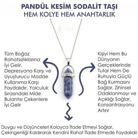 Resim Mystic Energy Sodalit Taşi Pandül Ister Kolye Ister Anahtarlık Altın 