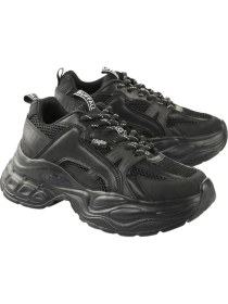 Resim Kadın Oxford ( Klasik) 1636486 Buffalo Yuno - Vegan Nappa/mesh- Black 