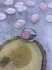 Resim Pembe Kuvars Taşlı Gümüş Yüzük 925 Ayar (512654869) 