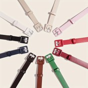 Resim Kadınlar için basit ve çok yönlü etek kemer aksesuarı olan 1 adet PU tokalı küçük kare tokalı kemer 