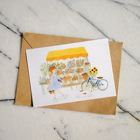 Resim Mahalle Kartpostalları - A6 / Tek Kartpostal Çiçekçi 