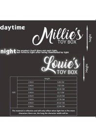 Resim Gateesat Kişiselleştirilmiş Vinyl Oyuncak Kutusu İsim Dekoru - Yansıtıcı Beyaz 2 İnç Reflektif Beyaz Boyut 