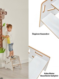 Resim Minera Çocuk / Yetişkin Montessori Ahşap Basamak, Yükseltici, Tabure 