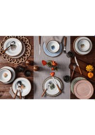 Resim Ortanca 6 Kişilik 24 Parça Porselen Yemek Takımı 