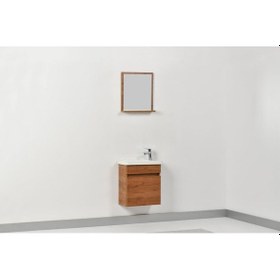 Resim LATTİNA Banyo Dolabı Pedro Ceviz MDF Mini 50 cm 