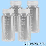 Resim 4 adet Şeffaf Polipropilen Göğüs Sütü Depolama Şişeleri, Geniş Bore, Sap Yok, 100ml/150ml/200ml 