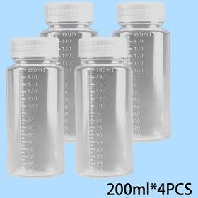 Resim 4 adet Şeffaf Polipropilen Göğüs Sütü Depolama Şişeleri, Geniş Bore, Sap Yok, 100ml/150ml/200ml 