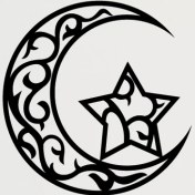 Resim Gmwax Hilal ve Yıldız Duvar Dekor Sticker 60 x 60 cm 