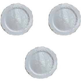 Resim Kullan At Parti Plastik Sert Mika Tabak - 26 Cm. - Beyaz - 6 Adetlik 10 Paket Beyaz 