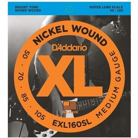 Resim D'Addario EXL160SL XL Nickel Serisi Bas Gitar Tel Seti (Medium - 50-105 - Super Long Scale) 