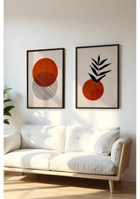 Resim Huhuli Ahşap Siyah Çerçeveli 2 Parça Set Tablo Huhu189 