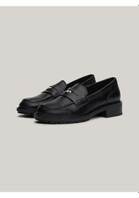 Resim Tommy Hilfiger Kadın Deri Loafer Ayakkabı Fw0fw08029bds Siyah 