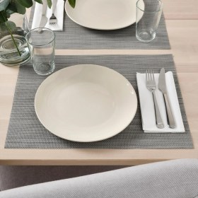 Resim IKEA Stoneware Yuvarlak Tabak Seti Parlak Bej Renk 26 cm 4 Adet 