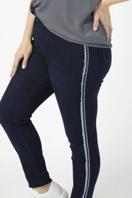 Resim Moda Berray P004m Yanı Püsküllü Tam Kalıp Dar Paça Büyük Beden Kot Pantolon Mavi 