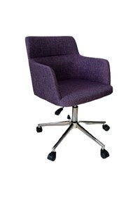 Resim Çalışma Sandalyesi Krom Yıldız Ayaklı Döküm Süngerli Mor Keten 