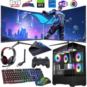 Resim I7 13700F 16GB DDR4 512GB M2 8GB RTX4060 Çift 24\ Mon. Oyun Bilgisayarı (Gaming SET) 