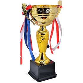 Resim Avessa Y119C 25 CM Kupa Siyah Zemin Kupa Madalya Gold Kaplama 