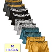 Resim 10 Paket MERHABA Erkekler Boxer Şortları, Modaya Uygun Rahat Spor Kısa Külot, Rahat Nefes Alabilen Polyester 95% Spandex 5%, Düz Renk Örgü Kumaş, Orta Esneklik 