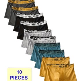 Resim 10 Paket MERHABA Erkekler Boxer Şortları, Modaya Uygun Rahat Spor Kısa Külot, Rahat Nefes Alabilen Polyester 95% Spandex 5%, Düz Renk Örgü Kumaş, Orta Esneklik 