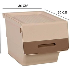 Resim Motek Tekerlekli Patateslik Soğanlık Oyuncak Kutusu Patateslik Soğanlık Sepeti 2x12lt Krem+açık Kahve Açık Kahverengi 