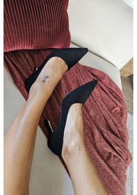 Resim 10 1401 Topukla Kadın Kadeh Topuklu Stiletto Siyah Süet 