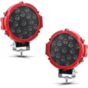 Resim Point Off Road Projektör Metal Kapak Beyaz Işık 17 Led Yuvarlak 18 Cm Kırmızı Çerçeve 2 Adet 