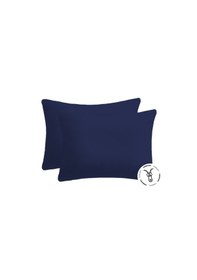 Resim %100 Pamuklu Fermuarlı Yastık Kılıfı 50x70 2 Adet Lacivert 
