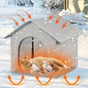 Resim Su Geçirmez Dış Mekan Kedi Evi ve Köpek Kulübesi, Yalıtımlı Köpük Katmanlı, Kolay Kurulumlu, Rüzgar Geçirmez Oxford Bez Barınak - Geniş ve Dayanıklı, Sokak Kedileri, Tavşanlar vb. İçin Her Mevsim Koruma Sağlayan Pet Evi 