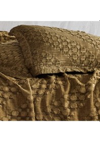 Resim Şaheser Jakarlı Yatak Örtüsü Çift Kişilik Enza Haki 