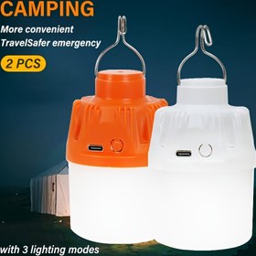 Resim 2 Adet LiHangStar Taşınabilir LED Kamp Lambası, USB Dış Mekan Asma Kancalı, 3 Aydınlatma Modu (Ayarlanabilir) - Acil Durum Power Bank Uyumlu, Çadır Işığı için Kamplar, Barbeküler ve Afet Halindeki İhtiyaçlar (Beyaz & Turuncu) - USB, Kamp Lambası, Kamp Işığı, Kamp Feneri, Kamp Malzemeleri, Kamp Lambası, Kamp Lambası, El feneri, Kamp Malzemeleri ve Ekipmanları, Kamp Malzemeleri, El Feneri, Acil Durum Işığı, Küçük Çadır Lambası, Kamp Feneri, Çadır Sıcak Işık, Kamp Feneri, 