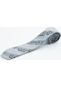 Resim Herşey Nota Nota Müzik Kravat Açık Gri 