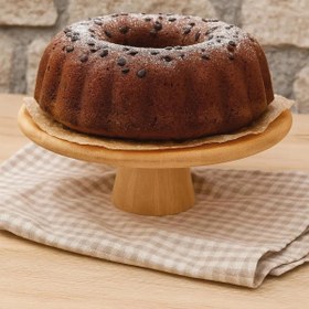 Resim Bambu Oval Ayaklı Sunum Standı, Kek Yükseltici (24.5x5.5CM) 