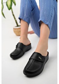 Resim Epaavm - Ortopedik Ped Burnu Kapalı Cırtlı Siyah Terlik - Asn... Siyah 