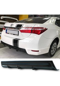 Resim Toyota Corolla Twin Difüzör Difizör Plastik Parlak Siyah 2013 2014 2015 2016 2017 Arka-difizör-bodykit-ek 
