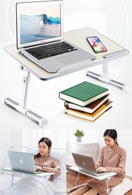 Resim TeknoExpress Premium Portatif,yatak Ve Koltuk Üstü Hasta Servis Masası. Laptop Ve Tablet Sehpası 530x300x9mm 