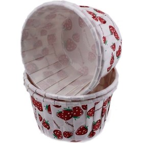 Resim Cupcake Kalıbı Orta Boy 50x39 Mm Desenli 100 Adet Çilek Desenl 