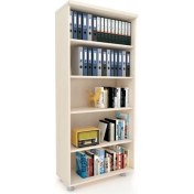 Resim Elizza Büyük Boy Kapaksız Kitaplık Dosya Dolabı Akça - 80X35X188 