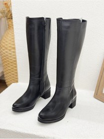 Resim 25k13444567 Diz Altı 6cm Kalın Topuklu Hakiki Deri Çizme Kadın 001 