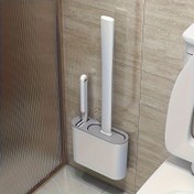 Resim 1 set 2 tuvalet fırçası ve 1 tuvalet kapağı, duvara monte edilebilir tuvalet fırçası, silikon yumuşak tuvalet fırça başlığı, uzun saplı tuvalet fırçası, çok fonksiyonlu ev fırçası, ev temizliği aracı, ev gereksinimleri 