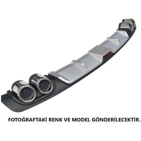 Resim Fiat Doblo D4 Uyumlu Body Kit Difüzör 4 Çıkış Gri Yuvarlak 