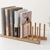 Resim Bambu Kitap Standı, Kitap Depolama Rafı, Taşınabilir Montaj, Yatak Başında veya Ofis Masasında Kitapları Saklamak İçin Uygundur. Çok Fonksiyonlu Depolama Rafı. 