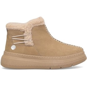 Resim Mammamia D25kb-1540 Kadın Hakiki Nubuk Deri Düz Bot Bej Bej 